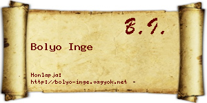 Bolyo Inge névjegykártya