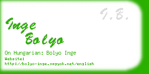 inge bolyo business card